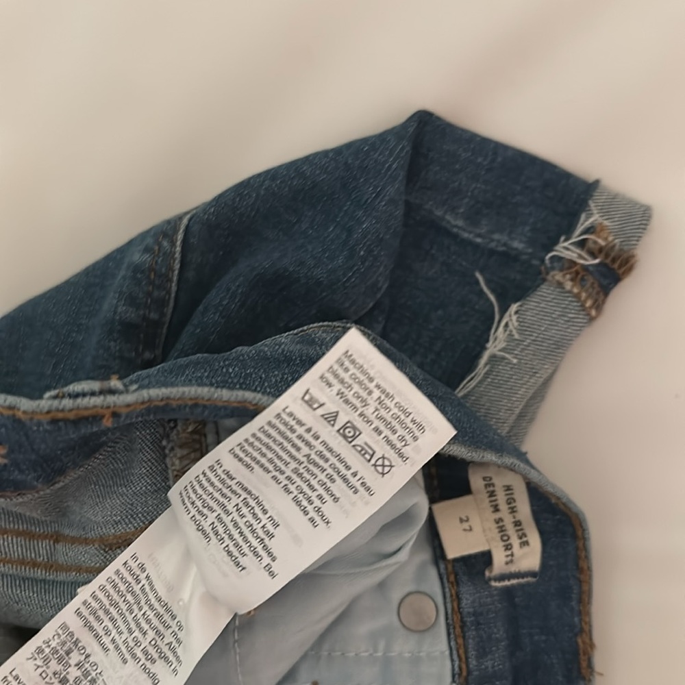 Madewell Women’s High Rise Cut Off Denim Shorts Button Fly Medium Wash Size 27 - Picture 9 of 10